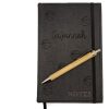 Gepersonaliseerd notitieboekje met gegraveerde houten pen