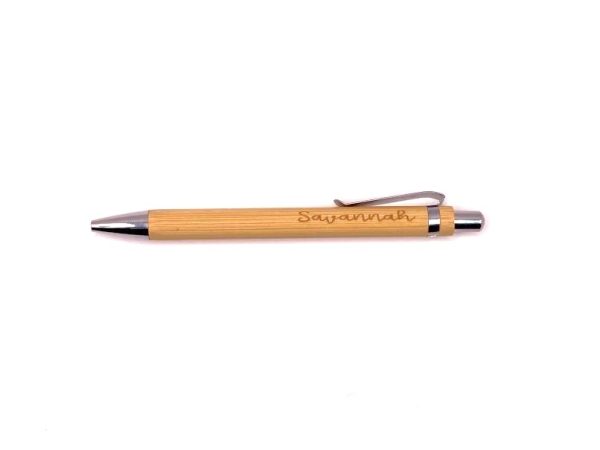 Post-it houder met gegraveerde pen