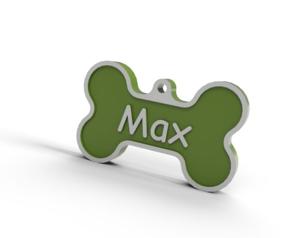 3D geprint hondenpenning