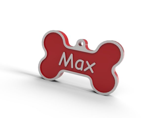 3D geprint hondenpenning