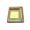 Post-it houder met gegraveerde pen