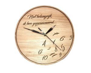 Houten klok pensioen