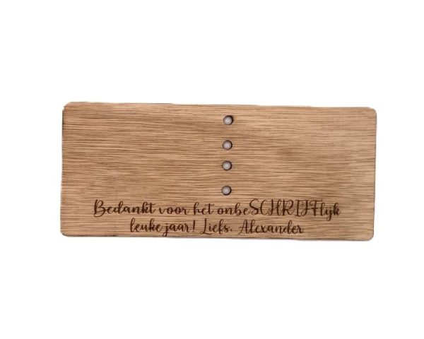 Gegraveerde houten penhouder