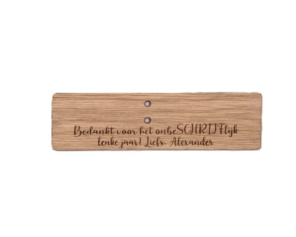 Gegraveerde houten penhouder
