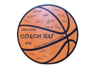Houten gepersonaliseerd basketbalcoach geschenk