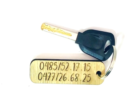 Houten gegraveerde sleutelhanger