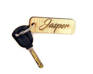Houten gegraveerde sleutelhanger
