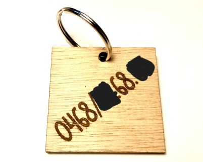 Houten gegraveerde sleutelhanger