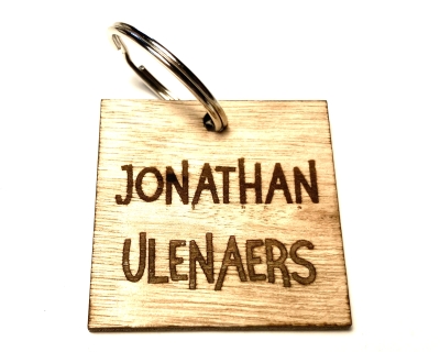 Houten gegraveerde sleutelhanger