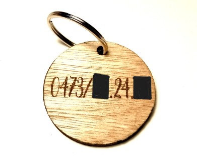 Houten gegraveerde sleutelhanger
