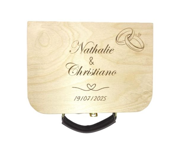 Gepersonaliseerd koffertje met champagneglazen